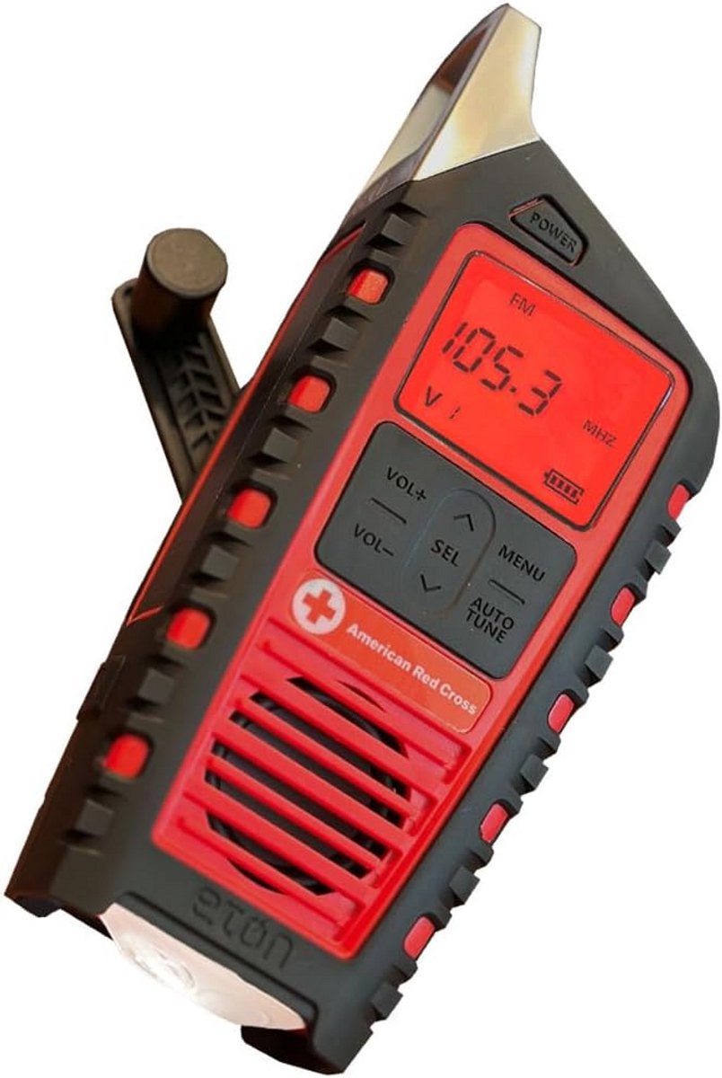 Noodradio met Handslinger Zonnepaneel Oplaadbare Batterij en Zaklamp