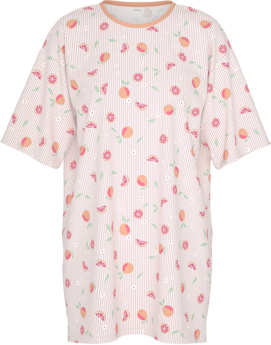 Mey Damen Bigshirt Serie Grapefruit Bliss Gestreift Pink Parfait