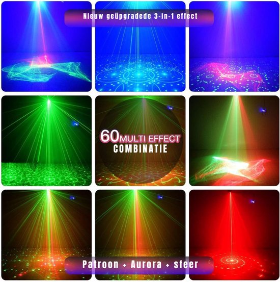 MIRA®Feestverlichting - Discolamp - Beamz - Rood - ‎9cm x 6cm x 7cm | bol