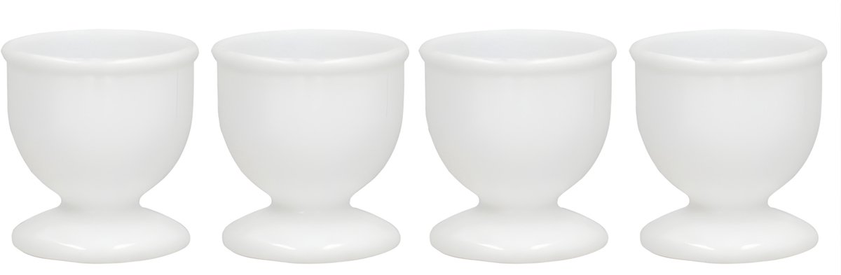 Gerimport Eierdopjes - 4x stuks - wit - kunststof - 4 x 5 cm - voor ontbijt /brunch / Pasen — cadeau in Cadeau-ideeën - foto 3