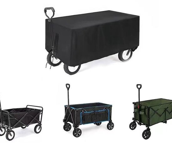 Karrenhoes - Stofhoes - Waterdichte karrenhoes - Beschermhoes voor campingkar - Karrenhoes - 97*61*56 cm - Met trekkoord - Waterdicht en stofdicht - Gemaakt van Oxford-stof - Geschikt voor strand, sport en kamperen - Zwart van Merkloos	 — afbeelding 5