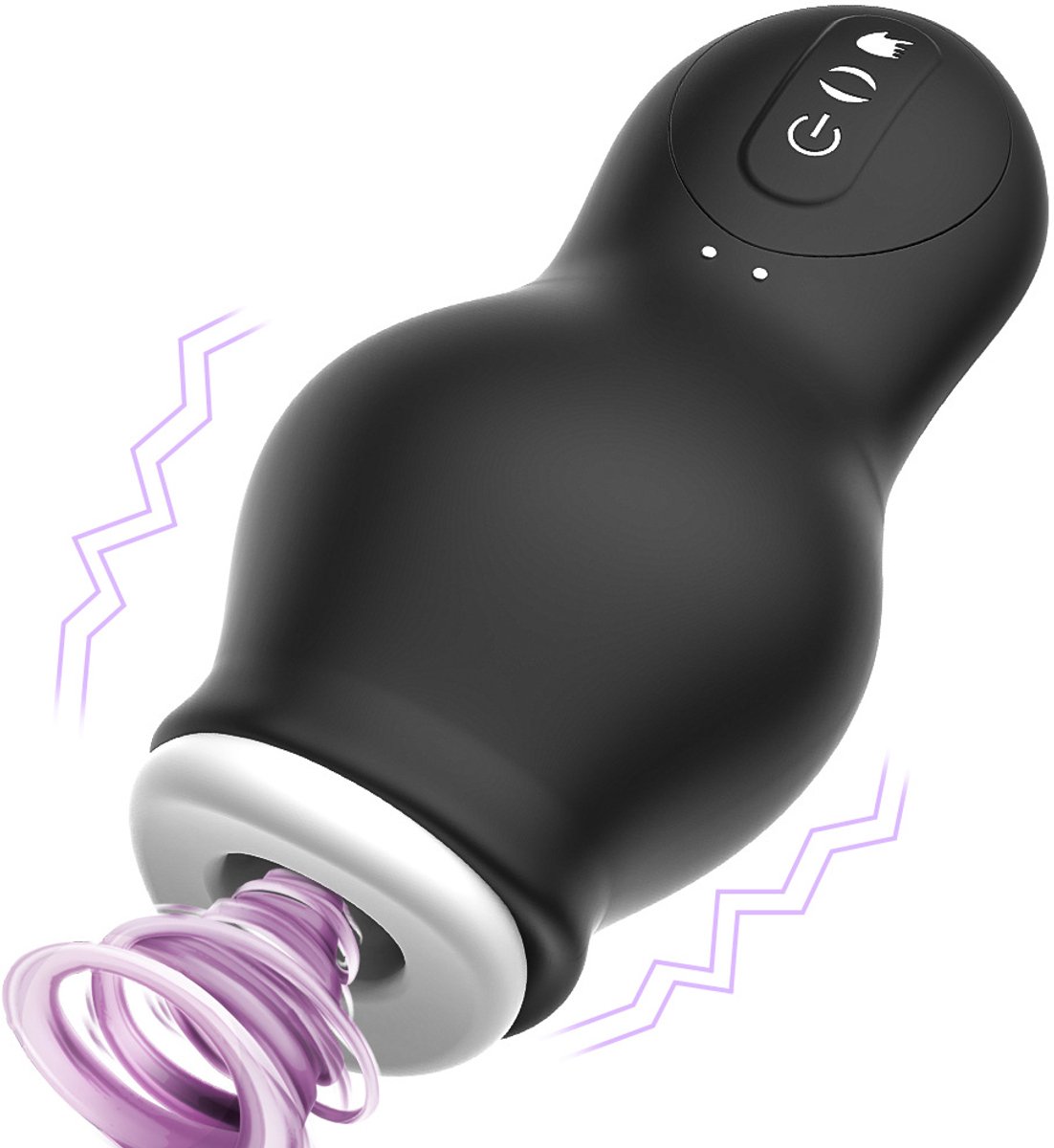 Oneay Masturbatiecup voor Mannen, Automatische Drakenzuigcup met 7 Vibratiestanden, Glans Vibrerende Zuigmassager, Penistrainingsapparaat, Seksspeeltjes voor Volwassenen,zwart