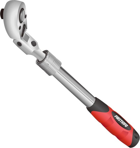 Verstelbare Ratel Sleutel 1/4 Inch met Flexibele Kop en 72 Tanden | bol