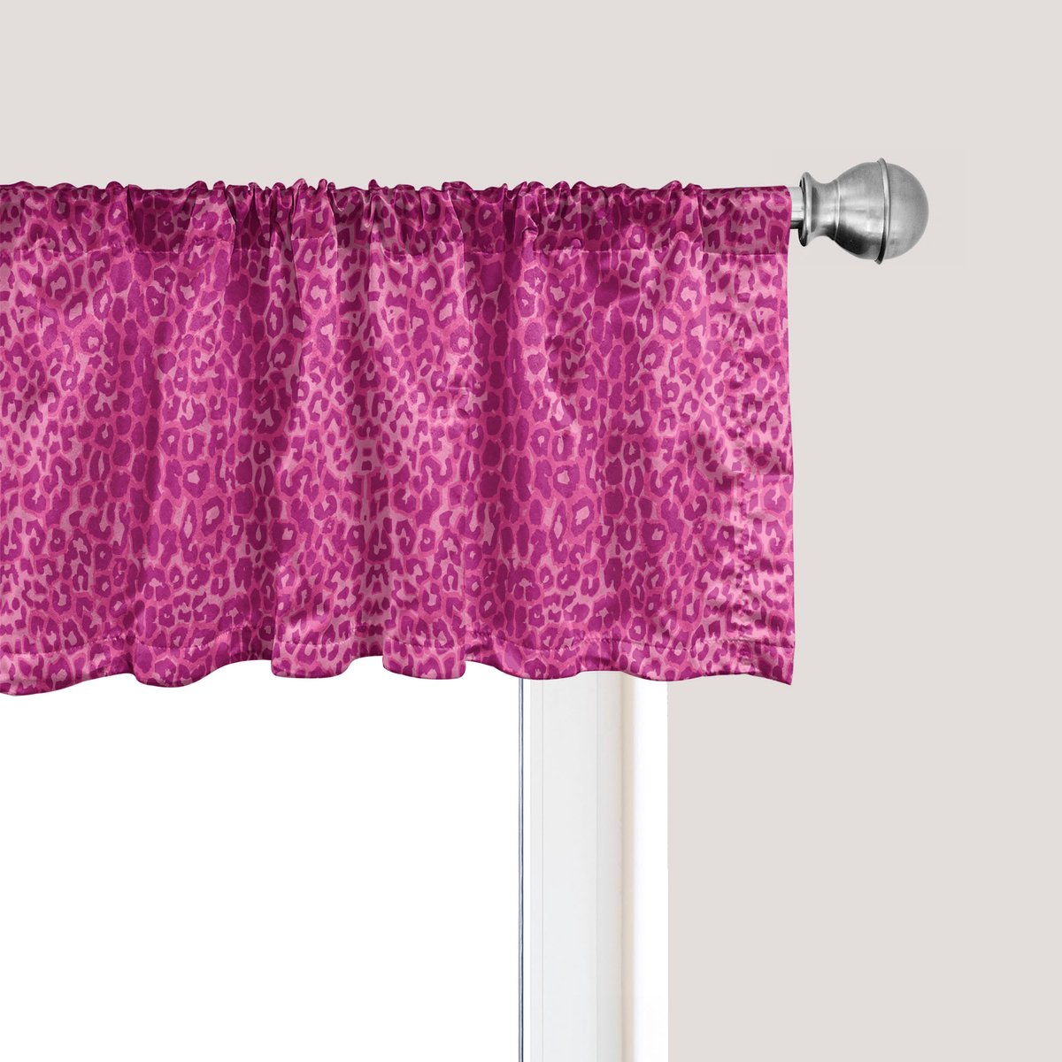 ABAKUHAUS Roze raamvalletje, gordijnvalletje voor keuken en slaapkamer met tunnelzoom, 137 cm x 45 cm, meerkleurig