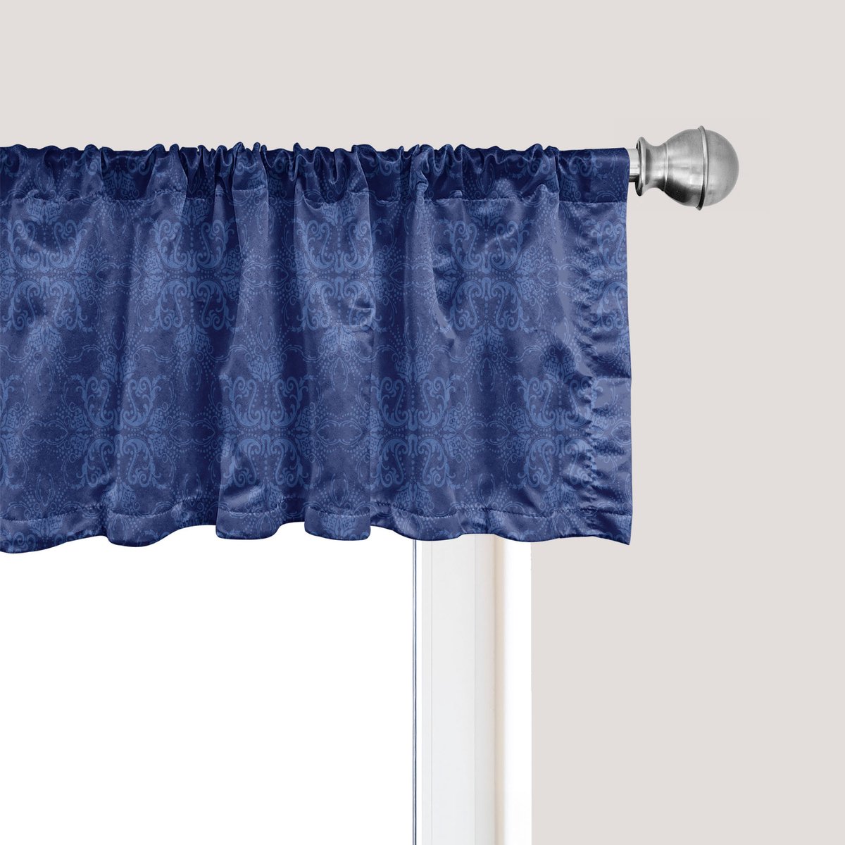 ABAKUHAUS Marineblauwe raamvalletje, gordijnvalletje voor keuken en slaapkamer met tunnelzoom, 137 cm x 30 cm, blauw