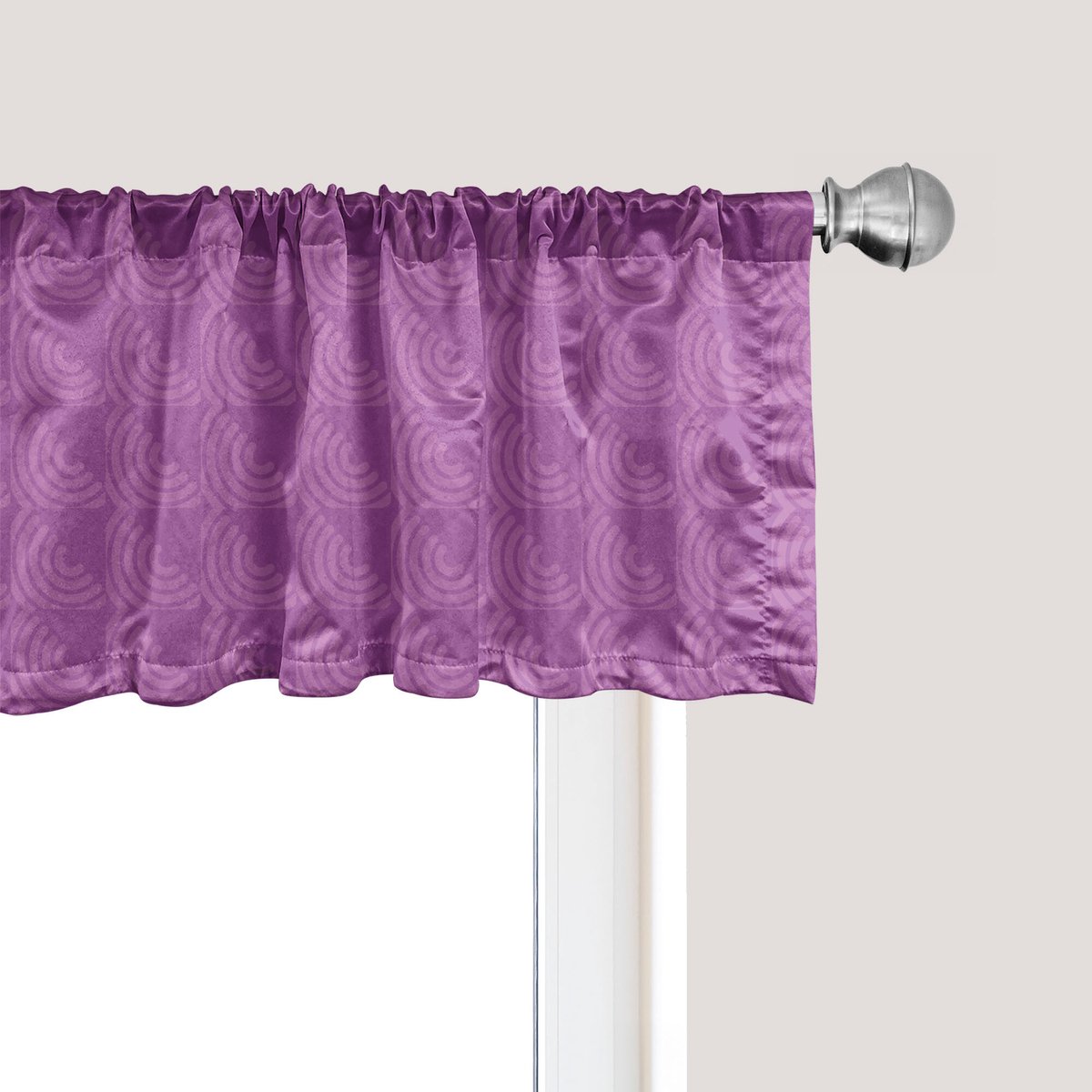 ABAKUHAUS Abstracte raamvalance, gordijnvalance voor keuken en slaapkamer met tunnelzoom, 137 cm x 30 cm, lichtpaars en fuchsia