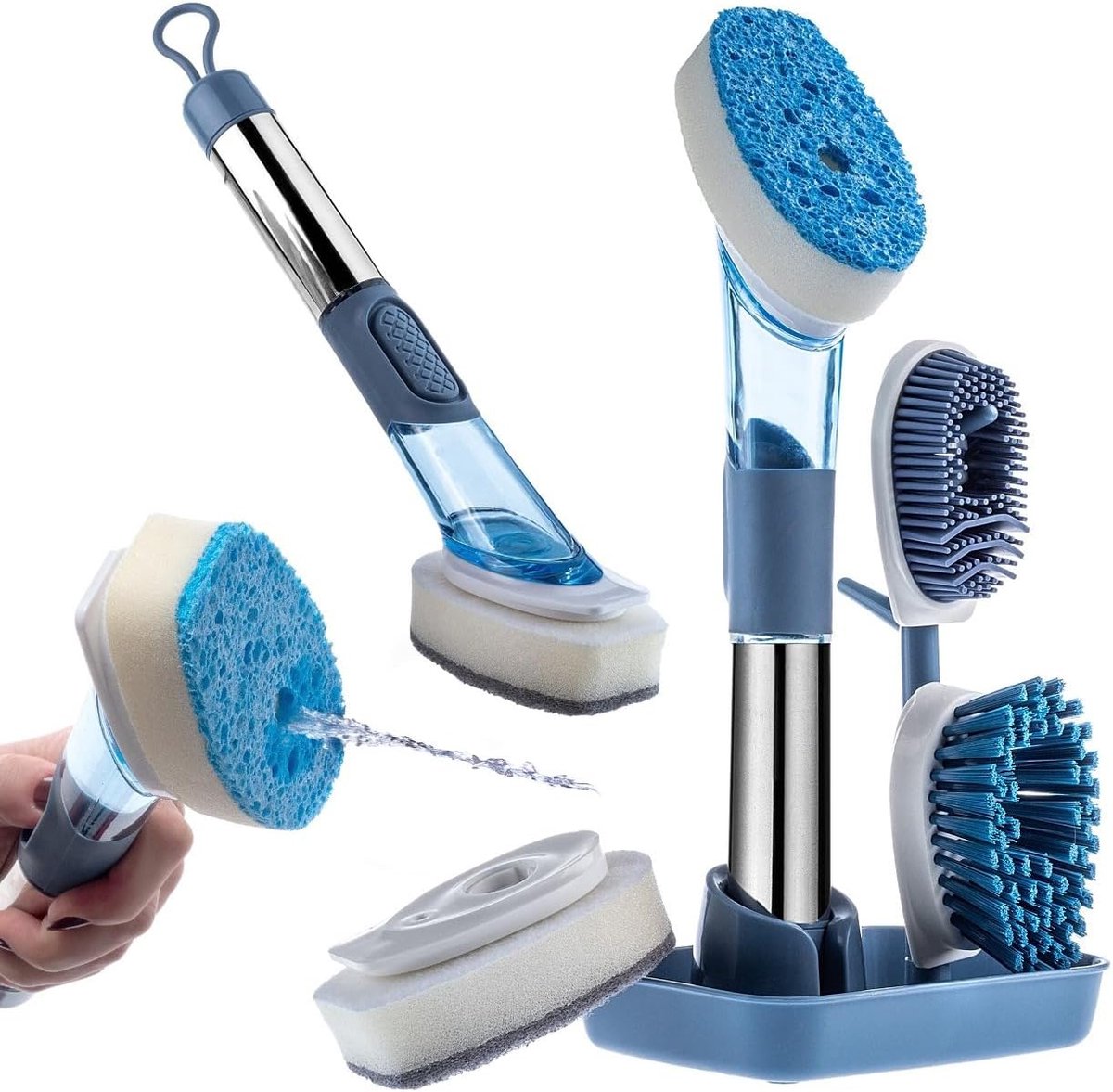 Afwasborstel Met Zeepdispenser - Keukenborstel - Afwasborstel - lichtgewicht
