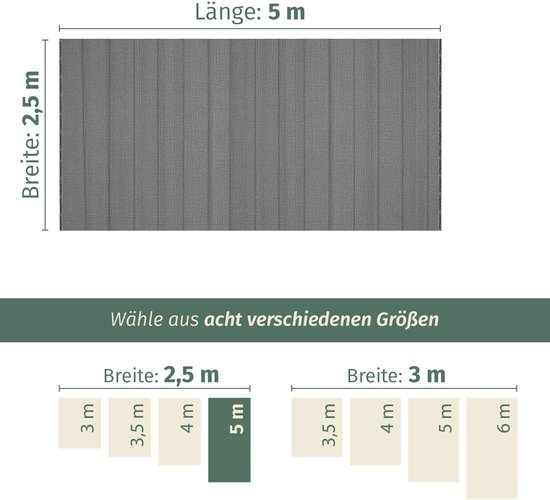Vorzeltteppich donkergrijs 250x500 cm campingtapijt ademend waterafstotend — afbeelding 2