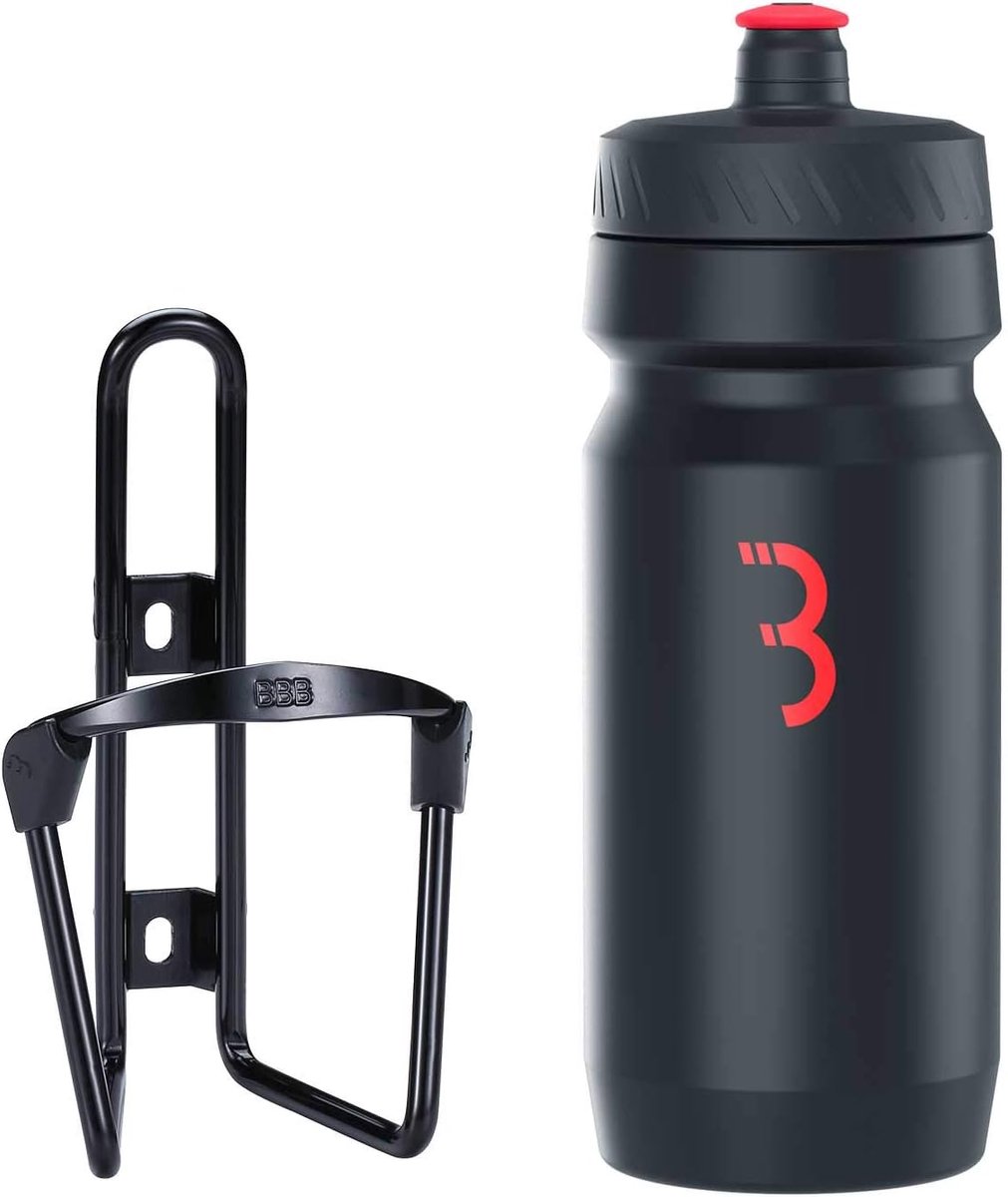 Fiets Waterfles Houder - Fietshouder Drinken - Hydratatie Onderweg - Lichtgewicht Aluminium Frame - 550ml Capaciteit - Zwart Rood