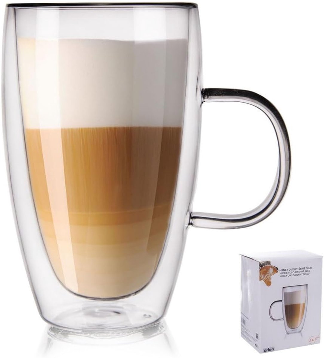 Theeglas Dubbelwandig - Koffieglas Thermisch - Warme Dranken - Geïsoleerd Glas - 430 ml - Helder