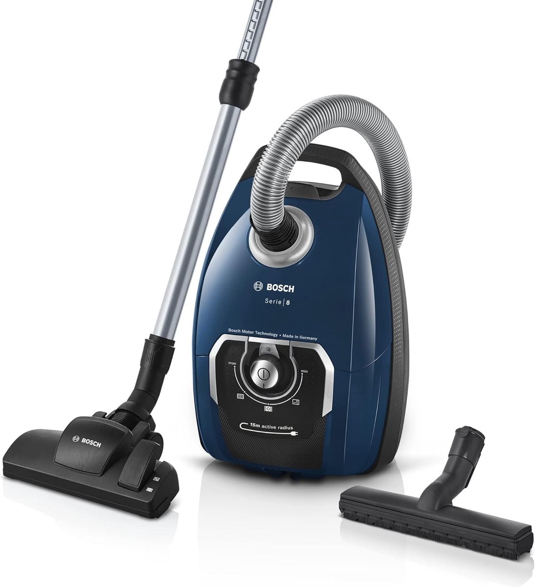 Stofzuiger met Zak - Vloer Stofzuiger - Allergie Vriendelijk Schoonmaken - Stil en Krachtig - 15m Actieradius - Blauw