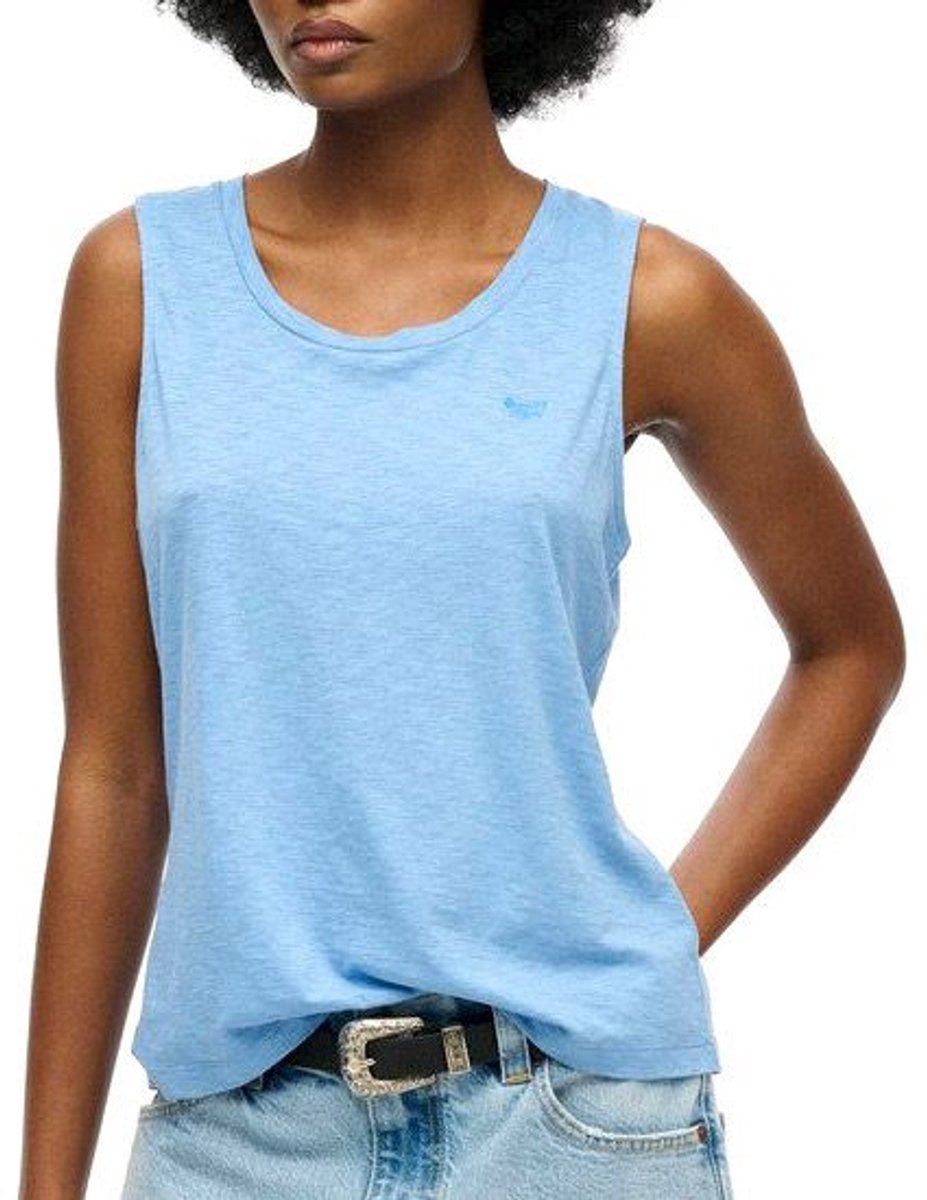 Superdry Scoop Neck Mouwloos T-shirt L Vrouw Bluebell