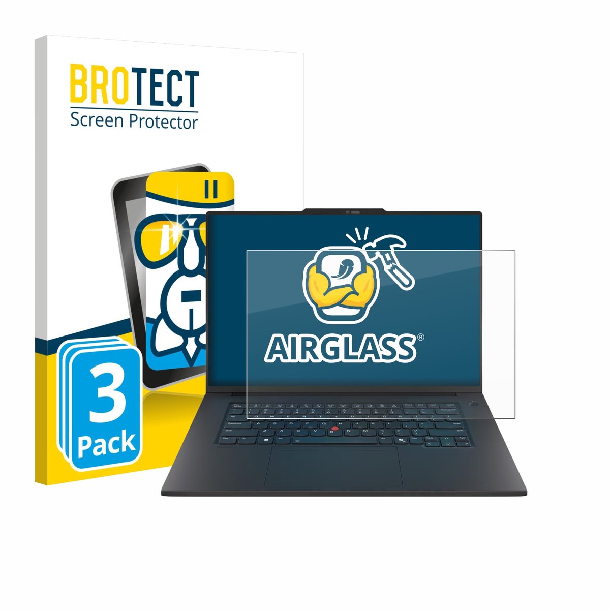 Screenprotector 3 Stuks voor Lenovo ThinkPad P1 Gen 8 16" Beschermglas transparant