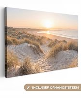 Tableau sur toile 120x80 cm - Décoration murale exclusive Dunes - Plage - Mer - Décoration murale salon - Décoration chambre - Accessoires de chambre - Tableaux sur toile