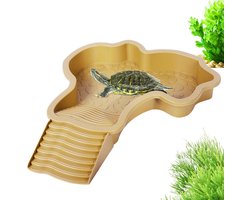 Schildpad Waterbak - Reptielen Voerbak - Veilig Zwemmen - Eenvoudig Reinigen - 35 x 28.5 cm - Bruin