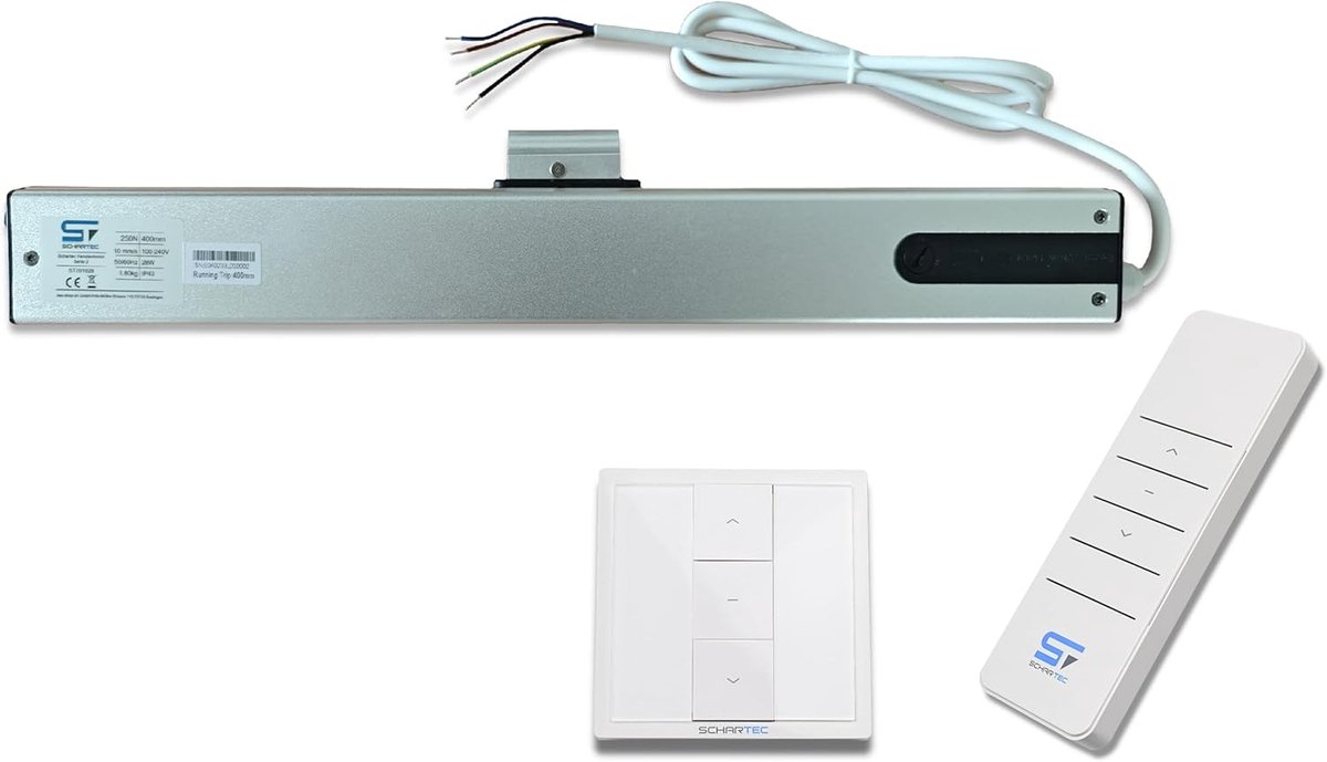 Elektrische Raammotor - Vensteraandrijving Ketting - Automatisch Ramen Openen - Ingebouwde Overbelastingsbeveiliging - 63 x 5.3 x 9 cm - Zilver