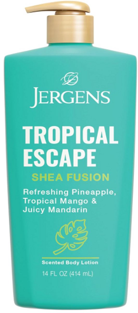 Jergens Shea Fusion Tropical Escape Body Lotion 414ml – Hydraterende Bodylotion met Shea Butter & Vitamine E – Intensieve Verzorging voor Droge Huid