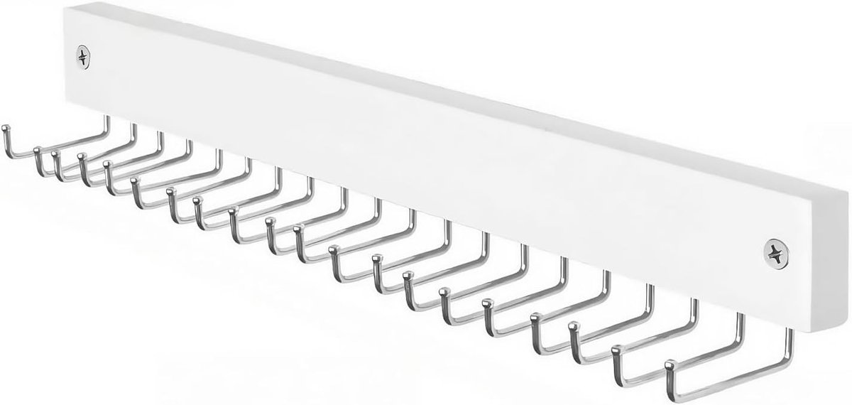 Kast Organizer - Accessoire Hanger - Kast Opruimen - 24 Draaibare Haken - 36.8cm Breed - Wit