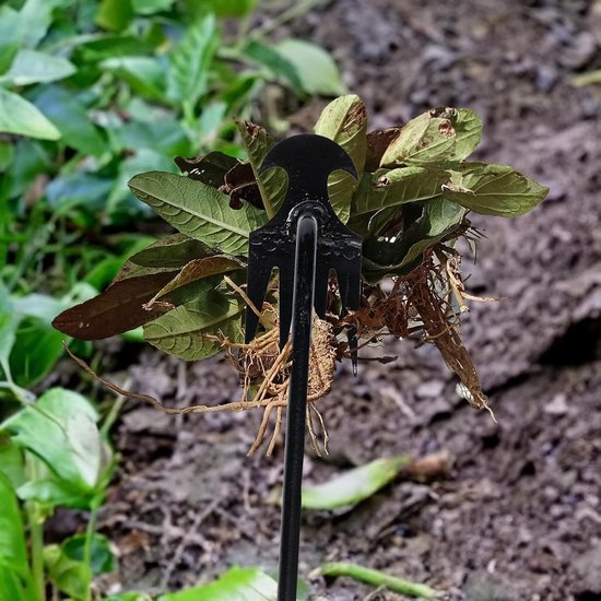 Onkruidtrekker - Draagbaar tuingereedschap voor het uit de grond trekken van onkruid - Gesmede handwieder met 4 tanden van mangaanstaal, ideaal voor moestuinen, achtertuinen en kleinschalige landbouw van Merkloos	 — afbeelding 3
