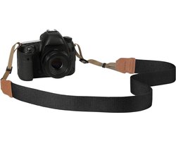 Camera Strap - Cotton Woven - Adjustable Universal Neck & Shoulder Strap voor Video Camcorder - Binoculars - Nikon - Canon - Sony - Minolta - Panasonic - SLR - DSLR Digital Cameras - Zwart