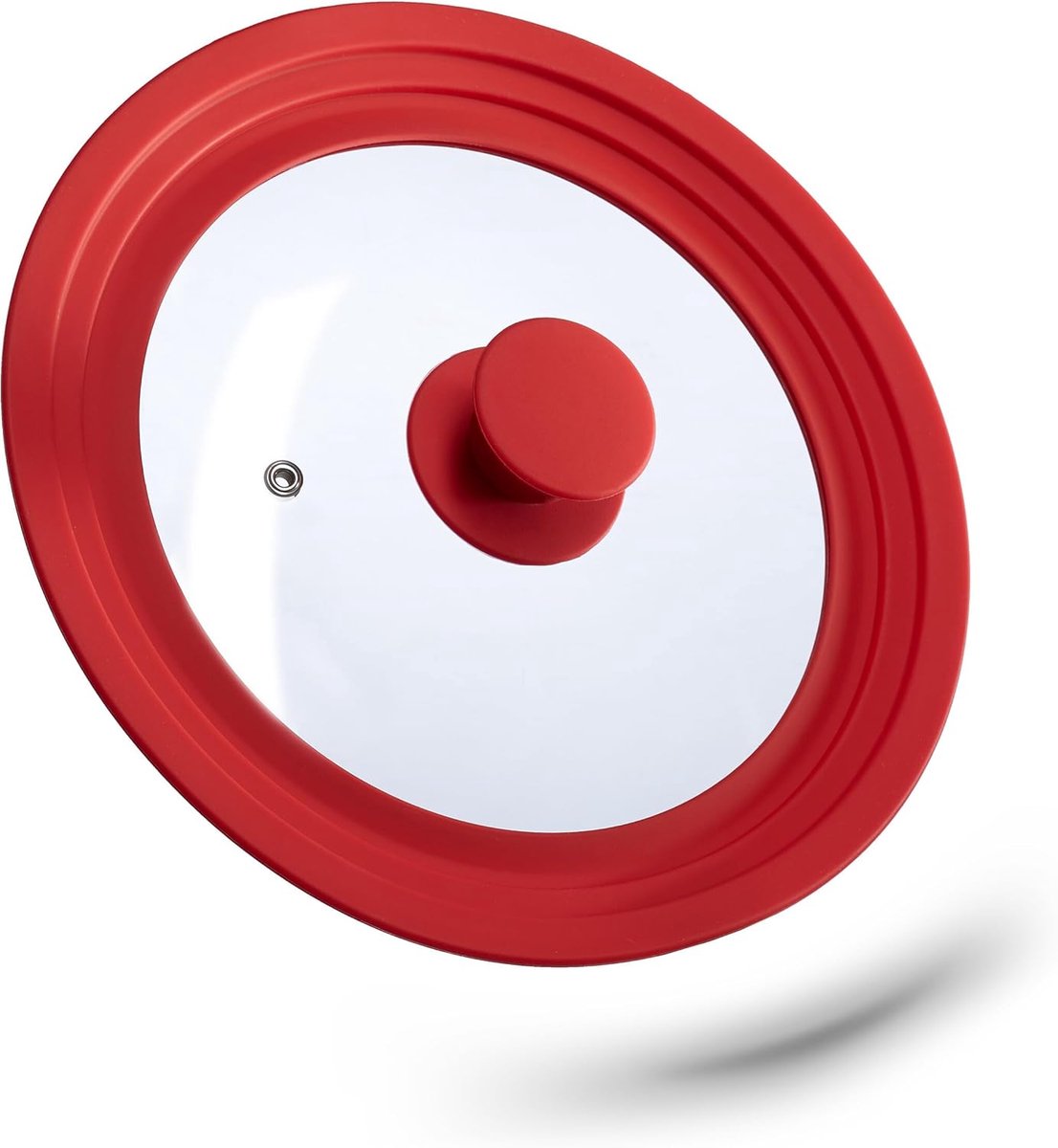 glazen deksel - voor pannen van Ø 20- 24 cm - vaatwasserbestendig - rood