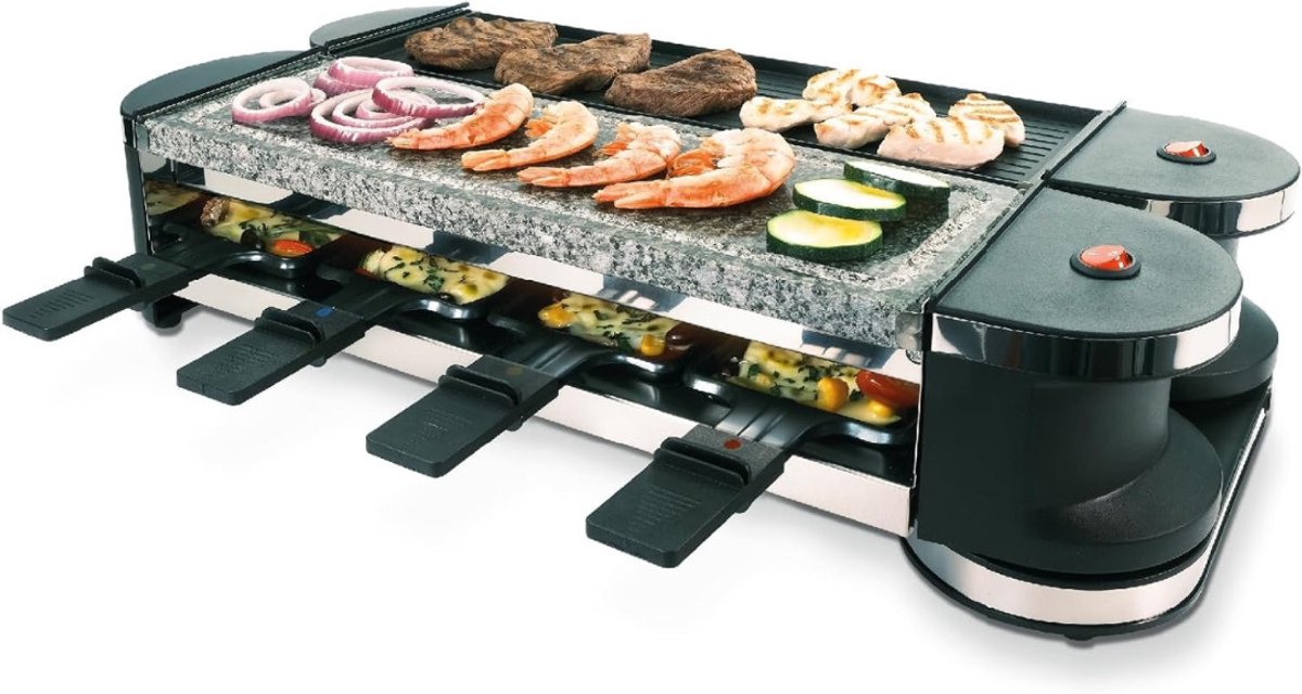 SAVI® Gourmetstel 8 personen - Gourmetstellen - Gourmet - Zwart - ‎‎30cm x 58cm x 23cm