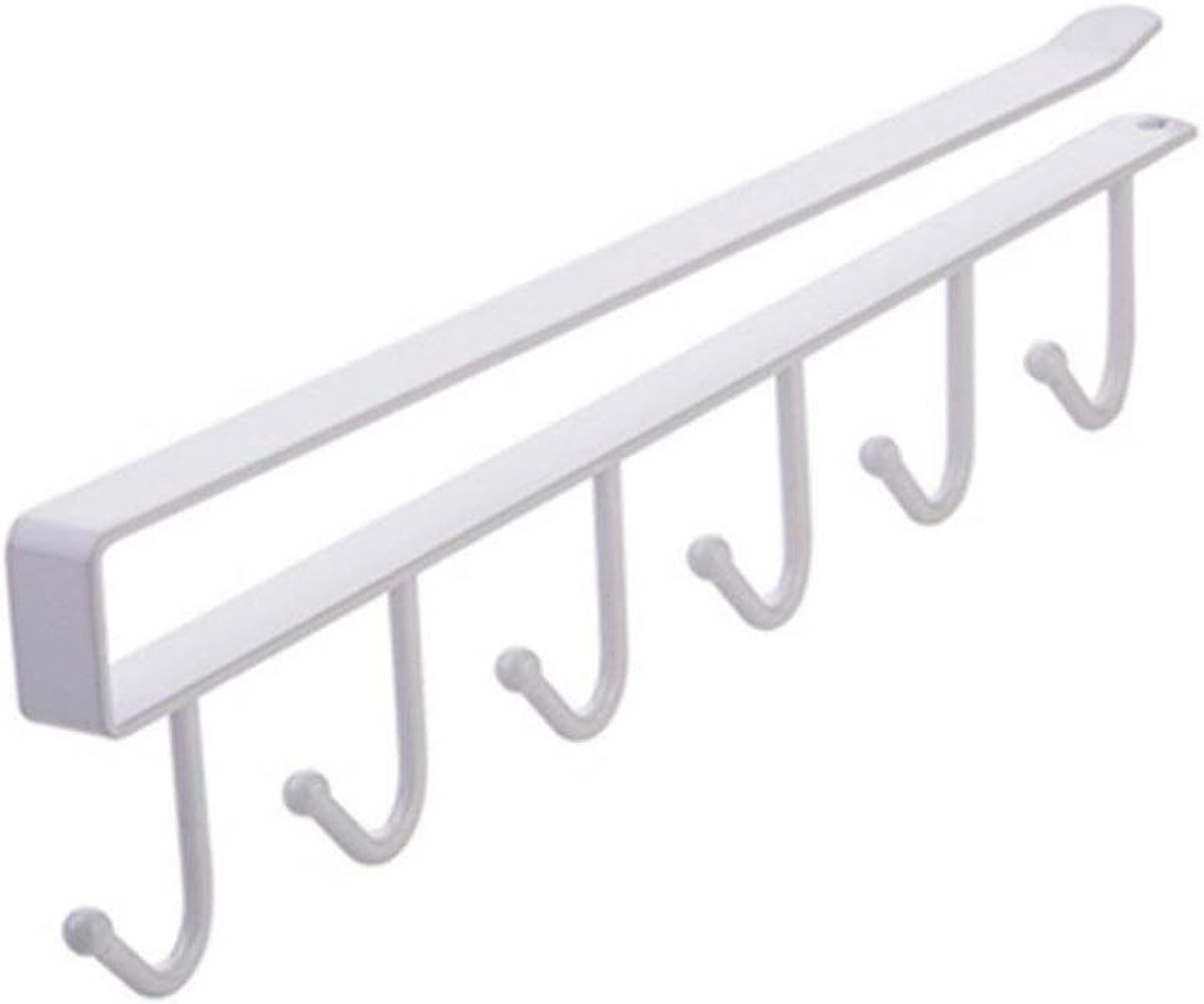 Keuken Opbergrek - Hanger Plank - Keuken Ordenen - Deurmontage - 26x6.5CM - Wit