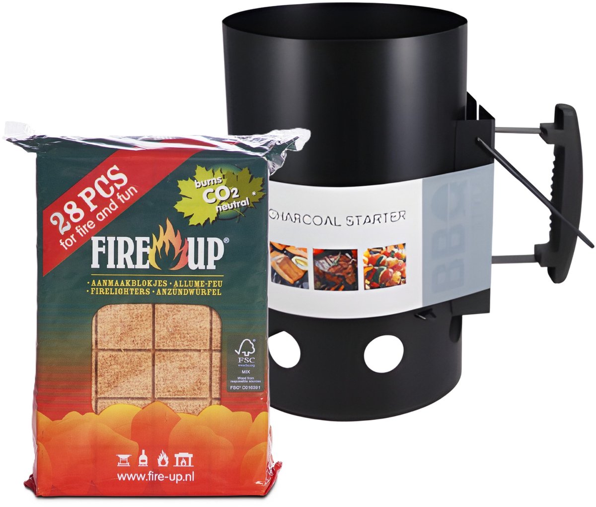 BBQ starter set - aanmaakblokjes 28x - houtskoolstarter - bbq starten - barbecue