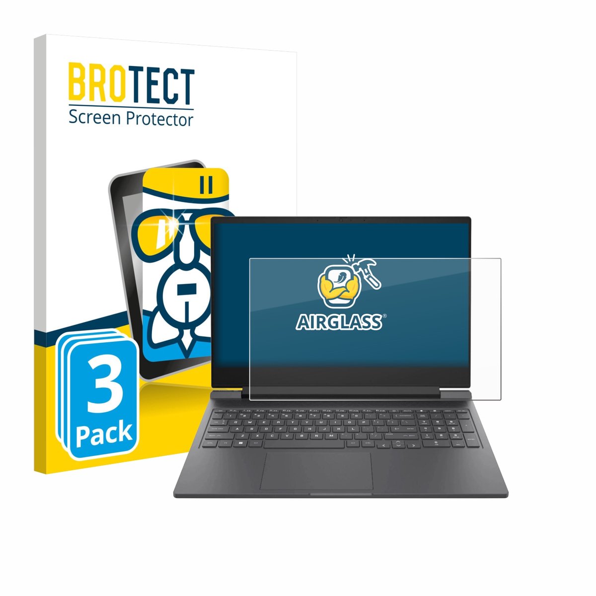 Screenprotector 3 Stuks voor HP Victus 16-r0024nf Beschermglas transparant