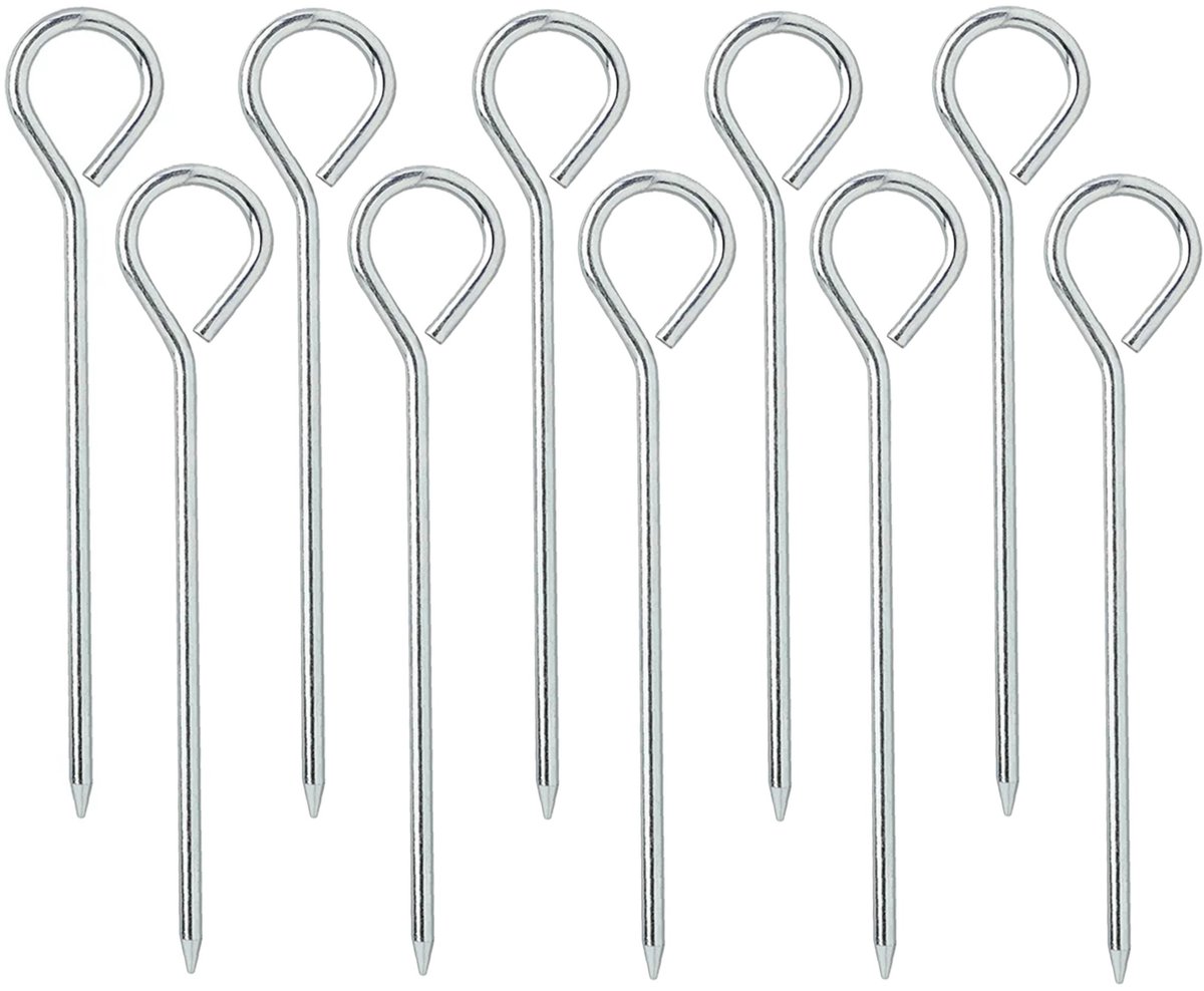 Umefa Tentharingen - 10x stuks - grondpennen - gesloten oog - 20 cm - metaal