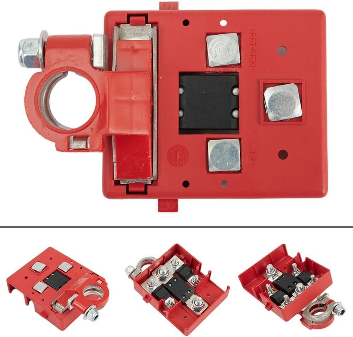Accu Paalklem - Batterij Verdeler - Dubbele Accu's - Ruimtebesparend Zekering - 11 x 9 x 2 cm - Zoals Afgebeeld