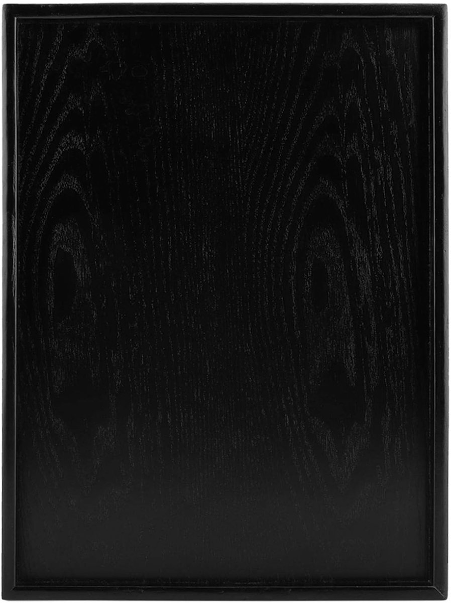 Houten Dienblad - Thee Tafel - Dranken Serveren - Verhoogde Rand - 40x30x2cm - Zwart