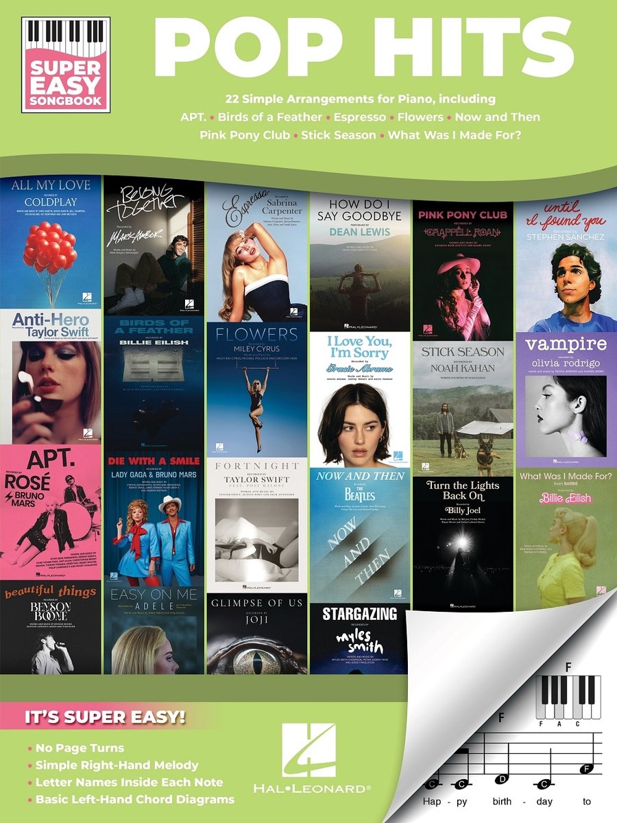 Pop Hits - Super Easy Songbook, 22 Simple Arrangements Of Today's Hits With Lyrics