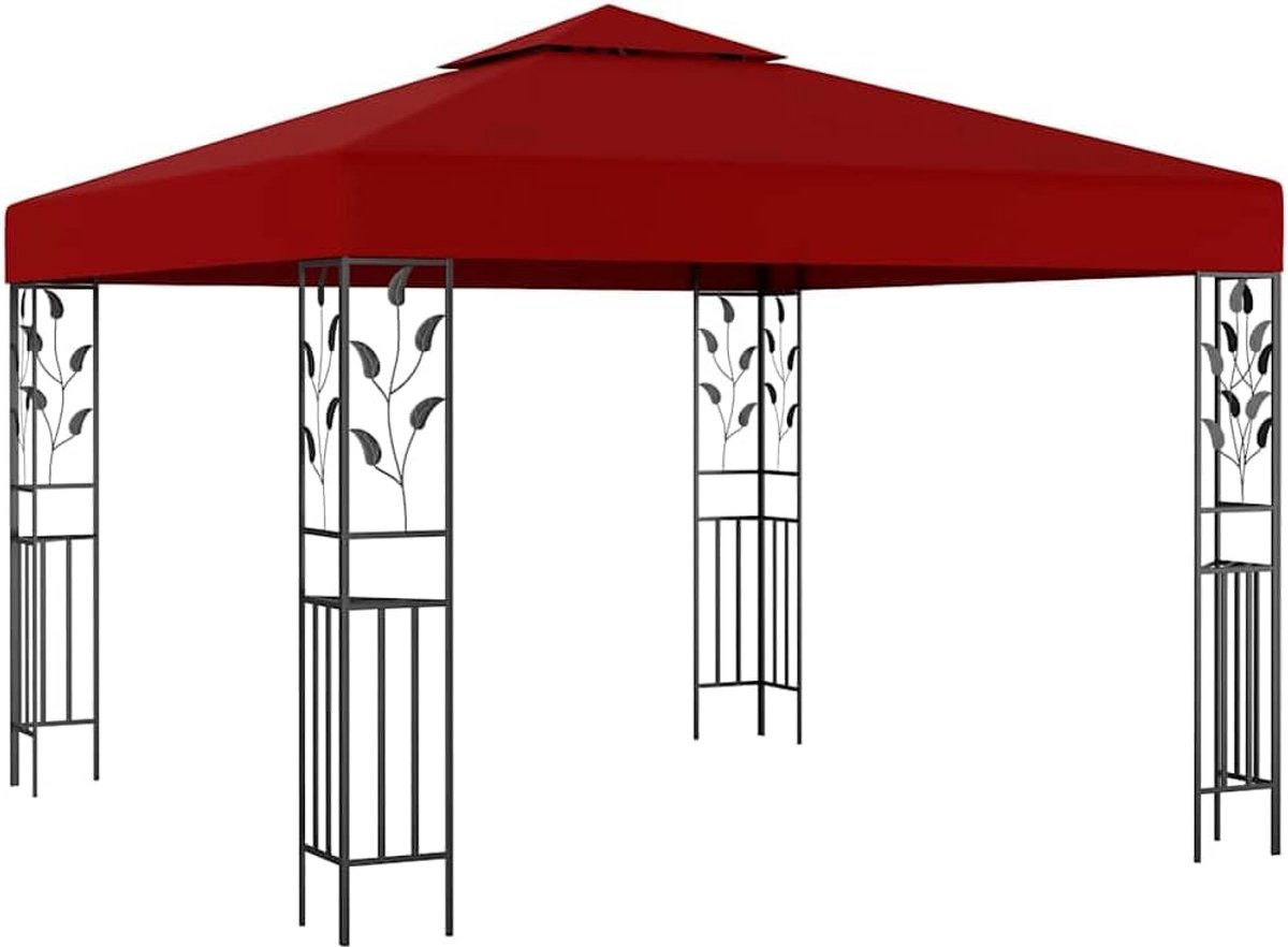 Tuinprieel Paviljoen - Feesttent Partytent - Buitenfeesten Organiseren - Waterdicht UV Beschermend - 3x3 Meter - Wijrood