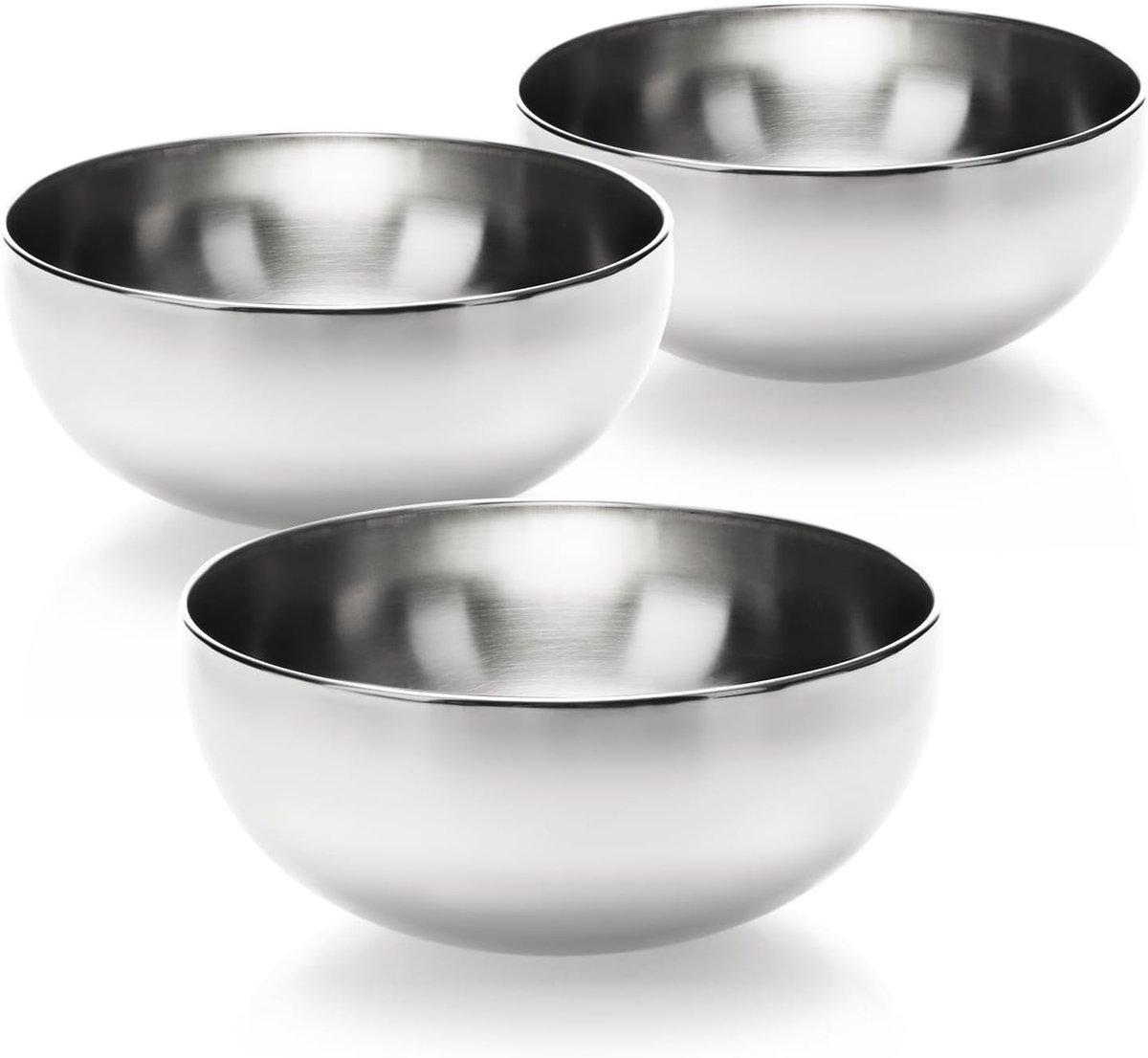 Mengkom RVS - Keuken Schalen - Snacks Serveren - 3 Delige Set - 20 cm - Zilverkleurig