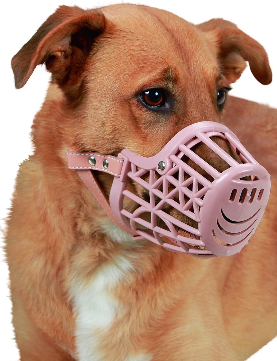 Kunststof muilkorf - Hondenmand - Veiligheid hond - Verstelbare band - Maat 7 - Bruin