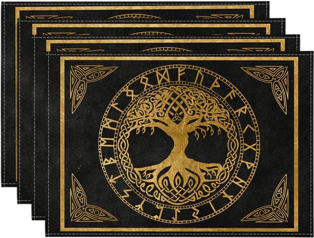 Set placemats - Tafel decoratie - Keuken en diner - Wasbaar polyester materiaal - 30 x 45 cm