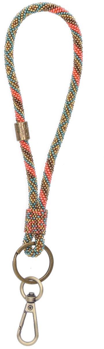 Return to Sender | Telefoonkoord - Beaded Trisha - Groen / Oranje