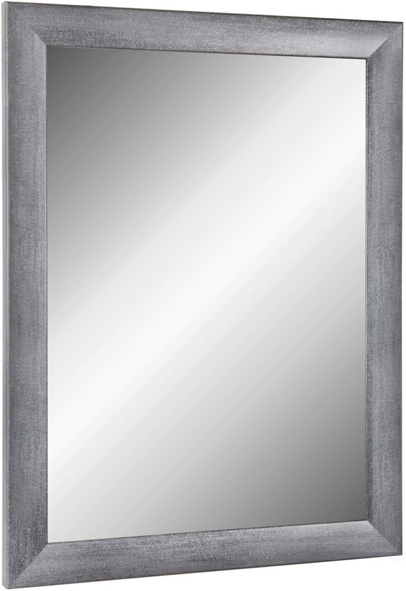 Online-GalleryKing Themiror Framed Real Glass Mirror, 100 x 45 cm, Custom-made Wall Mirror in Grey, e.g. as a Corridor Mirror, Salon Mirror, etc.