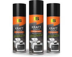 Spraytive 3x 500ml BBQ grillreiniger en ovenreiniger krachtige schuimreiniger vetverwijderaar voor grill oven en bakplaat zonder warmte