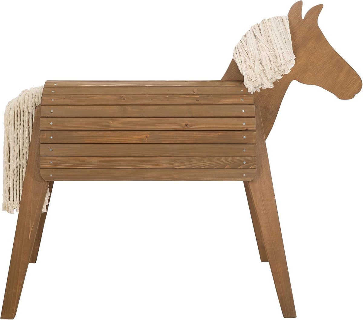 Houten Voltigepaard - Speelpaard Buiten - Buiten Turnen - Massief Hout - 151x64x123 cm - Teak