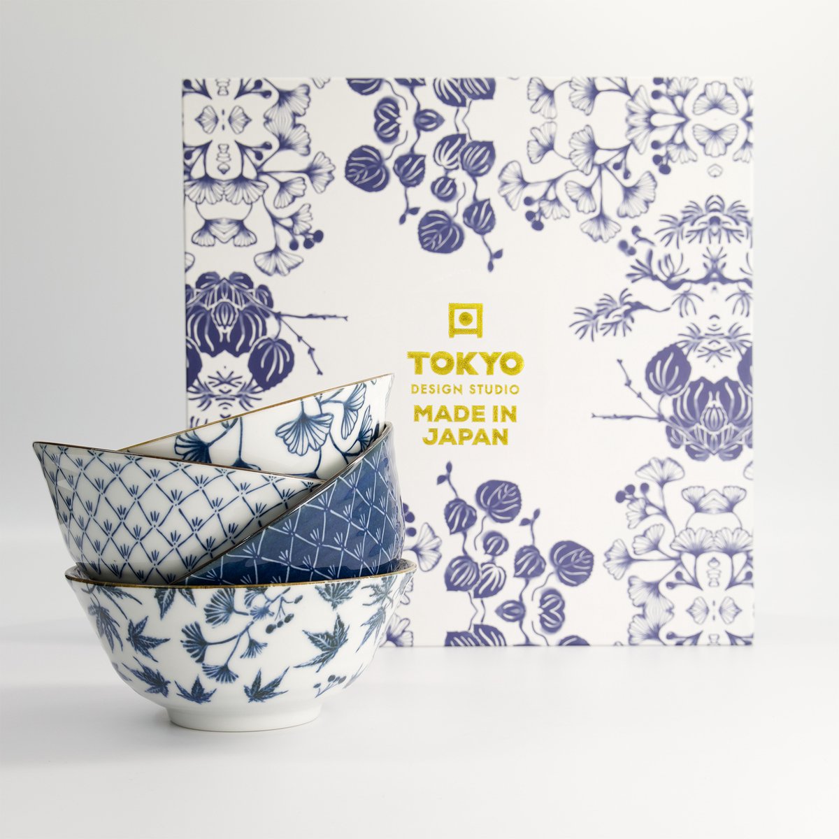 Tokyo Design Studio - Flora Japonica Tayo Bowl Set 4pcs 14.8x7cm 500ml