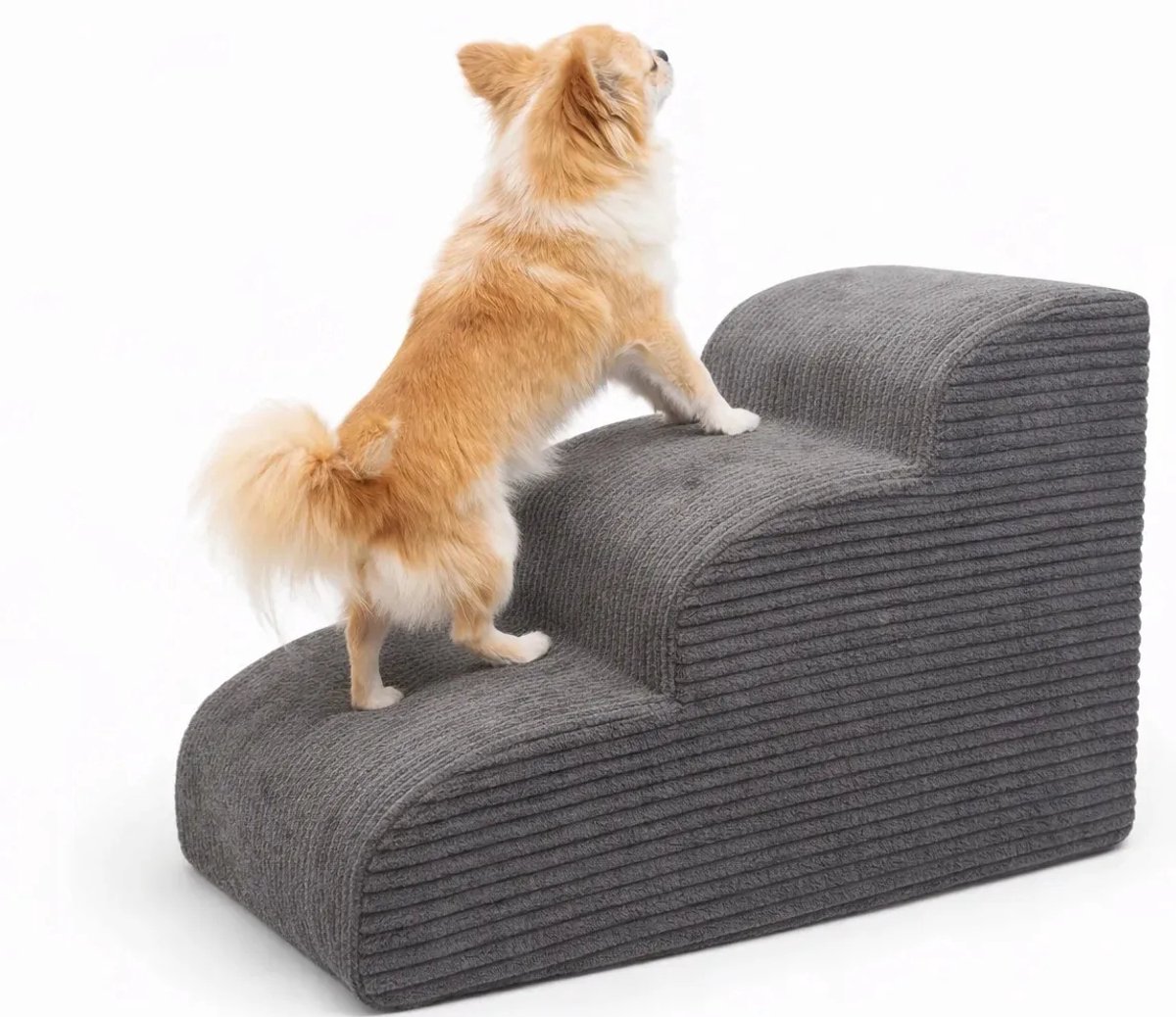 Hondentrappen 3 Treden – Brede Hondenramp 40 cm – Anti‑Slip Puppy en Kleine Honden Huisdier Trap, grafiet