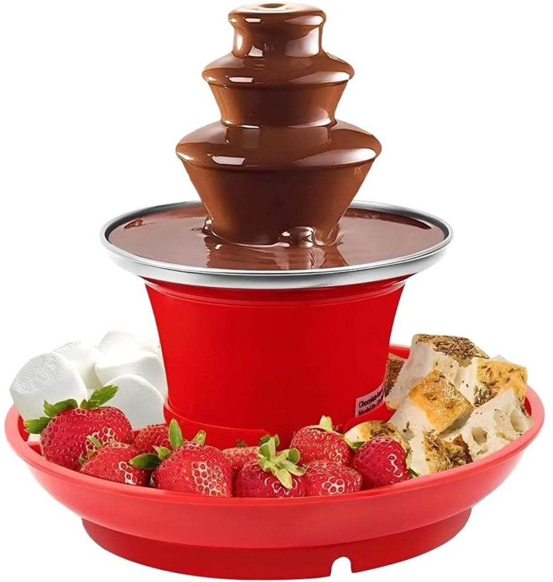 RONN® Chocoladefontein - Chocolade fontein - Chocolade druppels - Rood - 23cm x 22cm x 15cm