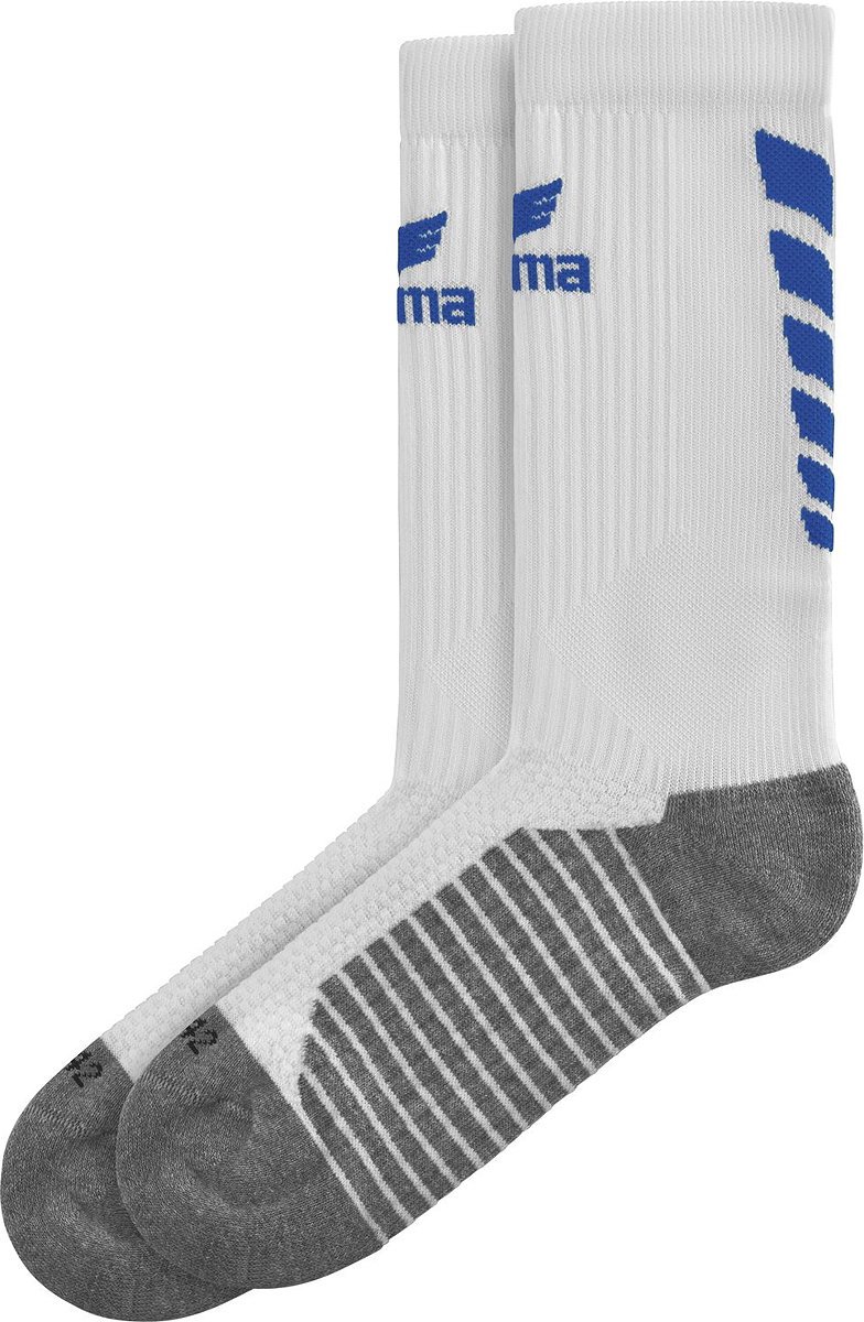 Erima Six Wings Trainingssokken - Wit / New Royal | Maat: 47-50