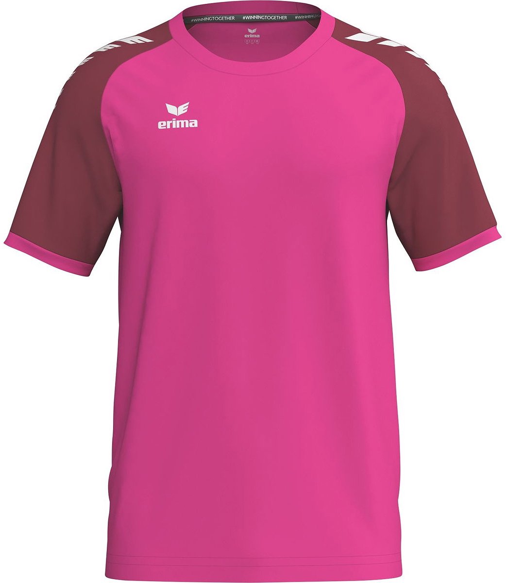 Erima Wings Shirt Korte Mouw Kinderen - Pink Glo / Bordeaux | Maat: 164