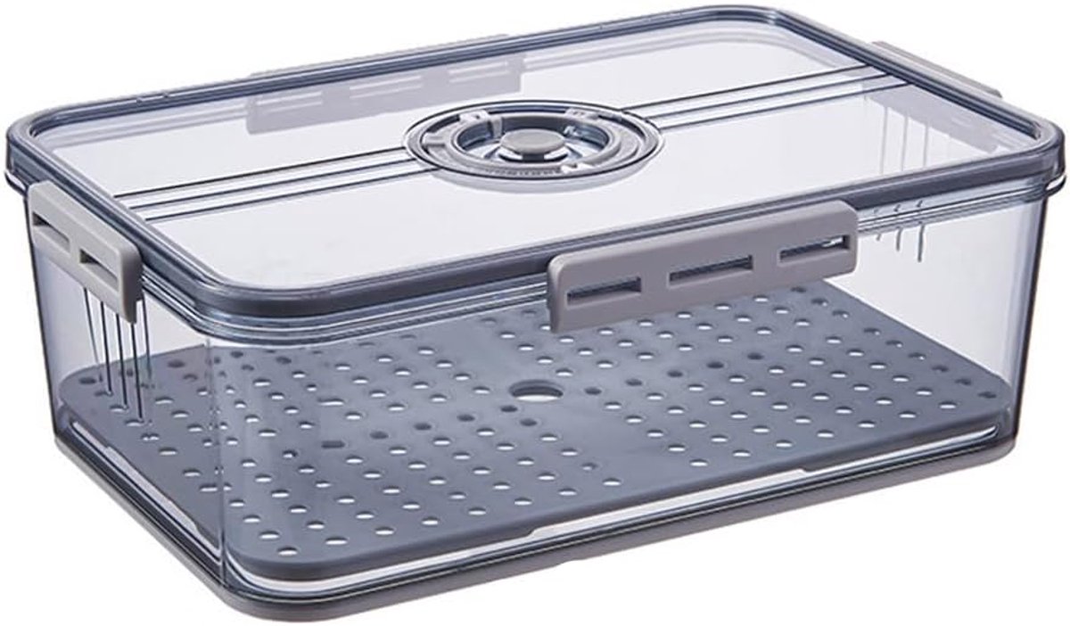 Koelkast Organizer - Opbergdoos Lade - Vers Houden - Stapelbaar Ontwerp - 32.5x22.5x11 cm - Grijs