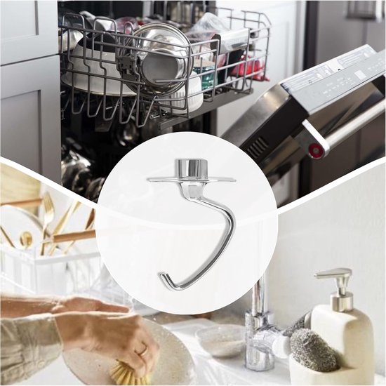 Kneedhaak RVS - Deeghaak Mixer - Deeg Kneden - Vaatwasmachinebestendig - 48 Liter van Merkloos — afbeelding 2