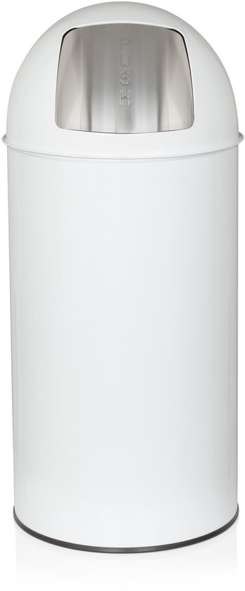 Prullenbak - 35L - Wit - Plaatstaal - Push