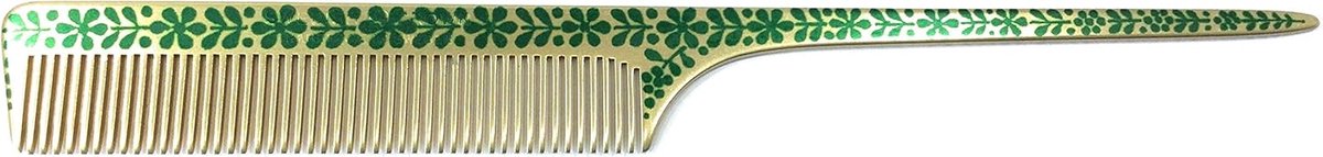 Aluminium Steelkam - Professionele Kam - Haar Styling - Antistatisch Gelijkmatige Tanding - 21 cm - Goudgroen